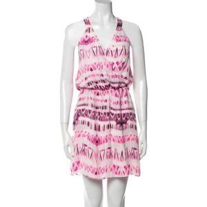 EUC PARKER Women’s Pink Printed Sleeveless Kita Dress, V-Neck, Size XS